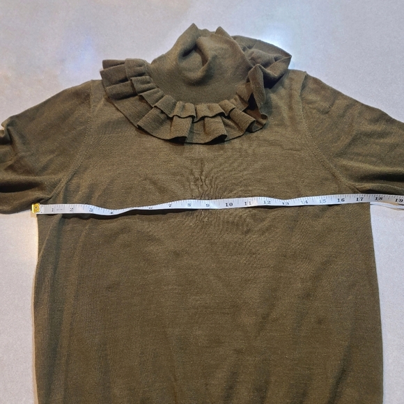 Ulla Johnson | Jean Ruffle Yoke Turtleneck in Willow Size Large - Picture 13 of 14